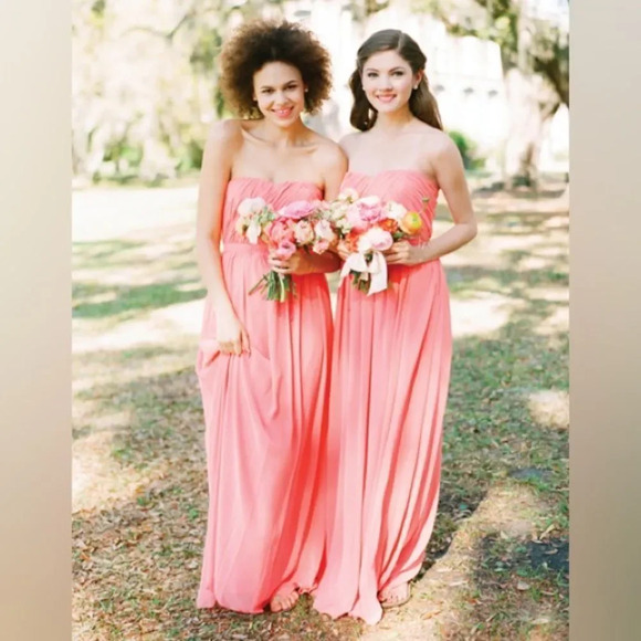 NWT DESSY Collection salmon / ginger pink prom dress / evening gown - Picture 2 of 14